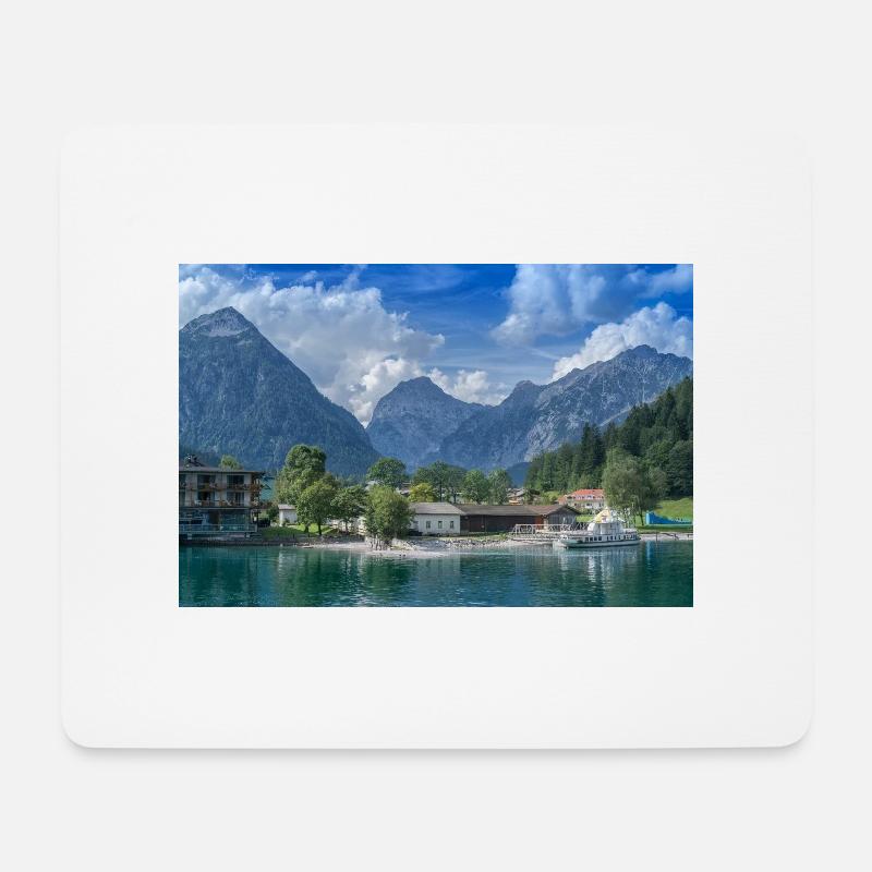 Bergblick - Mousepad (Querformat) - Weiß