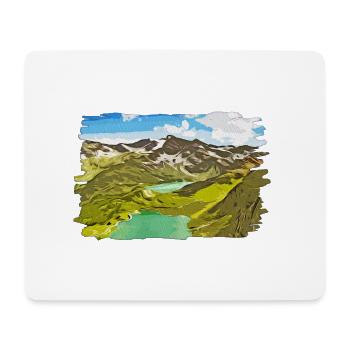 gxp alpin aussicht berge vector art - Mousepad (Querformat) - Weiß - Vorne