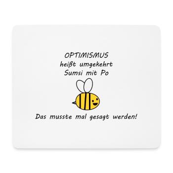 Optimistische Biene - Mousepad (Querformat) - Weiß - Vorne