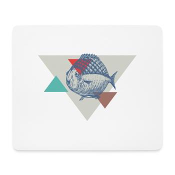 Fisch Dreieck Design - Mousepad (Querformat) - Weiß - Vorne