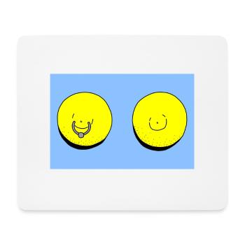 zitrone hellblau - Mousepad (Querformat) - Weiß - Vorne