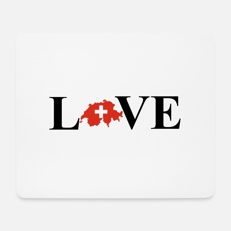 I Love Switzerland (Schweiz) - Mousepad (Querformat) - Weiß