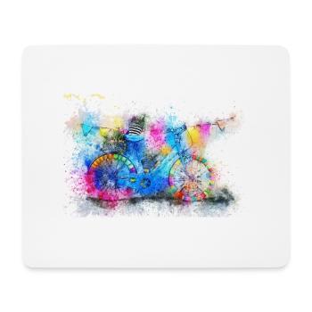 aquarelles Fahrrad - Mousepad (Querformat) - Weiß - Vorne
