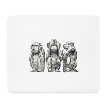 singe - Tapis de souris (format paysage) - blanc - Devant
