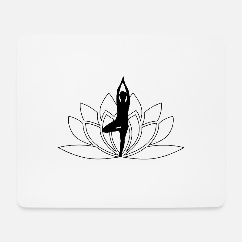 Namaste Lotus Blüte / Geschenk Idee - Mousepad (Querformat) - Weiß