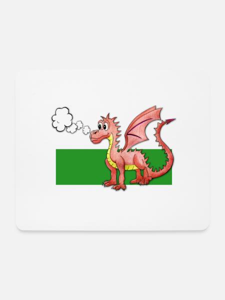 Puffing Welsh Dragon - Gregory - Mouse Pad (horizontal) - white