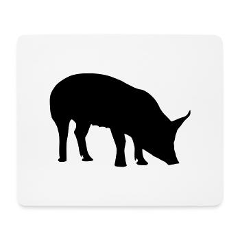 schwarzes Schwein - Mousepad (Querformat) - Weiß - Vorne