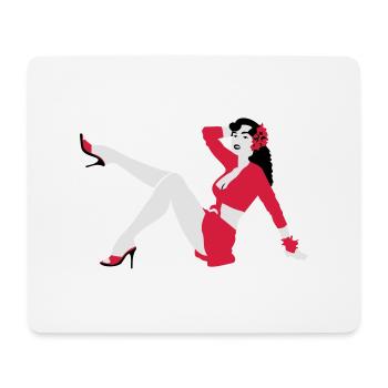 Pin-up de style rétro - Tapis de souris (format paysage) - blanc - Devant