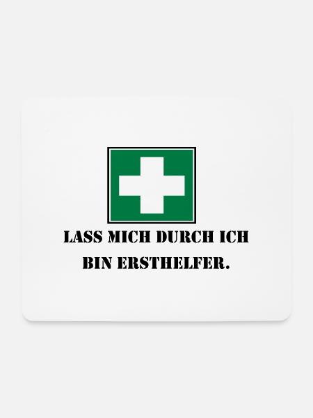 Lass mich durch ich bin Ersthelfer (schwarz) - Mousepad (Querformat) - Weiß