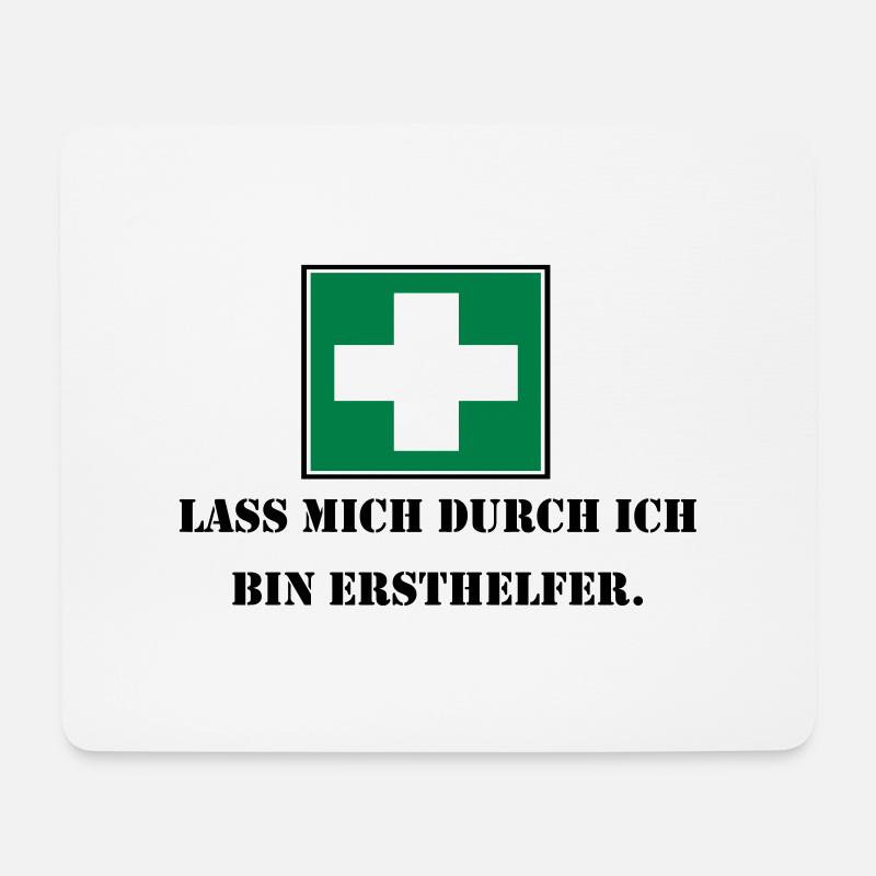 Lass mich durch ich bin Ersthelfer (schwarz) - Mousepad (Querformat) - Weiß