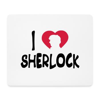 i love sherlock - Mouse Pad (horizontal) - white - Front