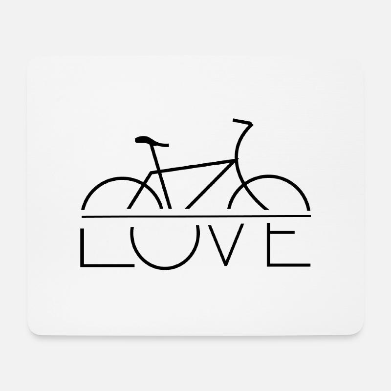 Love Fahrrad, Biker, Fahrradfahrer - Mousepad (Querformat) - Weiß