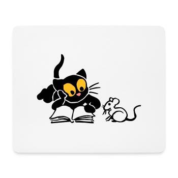 Kitten Lese - Mousepad (Querformat) - Weiß - Vorne