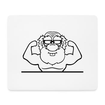 text schreiben rahmen alt opa grossvater hornbrill - Mousepad (Querformat) - Weiß - Vorne