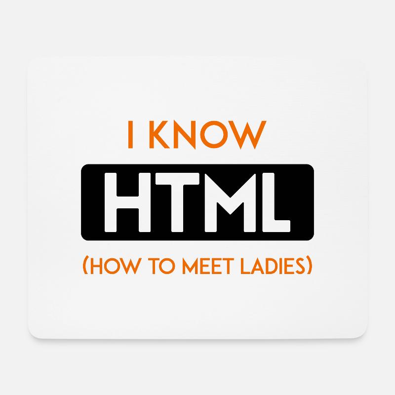 HTML web developer entwickler CSS Programmierer - Mousepad (Querformat) - Weiß