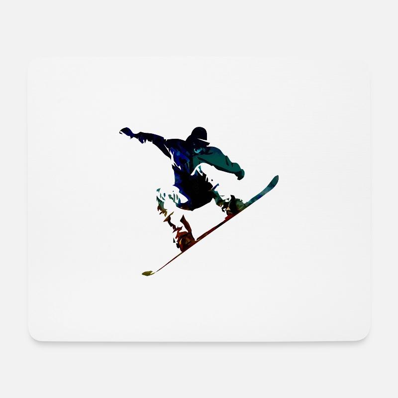 snowboarder - Mousepad (Querformat) - Weiß
