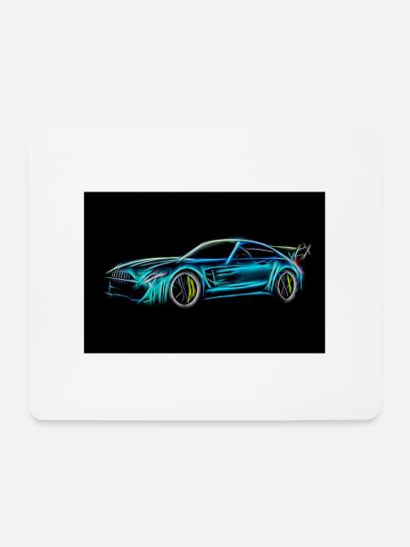Auto Rennwagen Skizze - Mousepad (Querformat) - Weiß