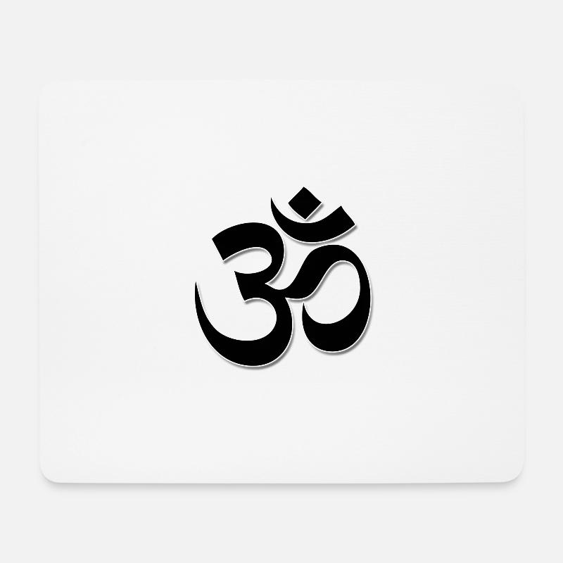 Das Om Zeichen mit weißer Umrandung - Mousepad (Querformat) - Weiß