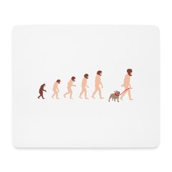 Die Evolution des Mensch Mann mit French Bulldog - Mousepad (Querformat) - Weiß - Vorne