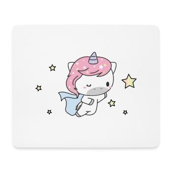 super-héros de licorne mignon - Tapis de souris (format paysage) - blanc - Devant