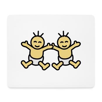 Twin Babys - Mouse Pad (horizontal) - white - Front