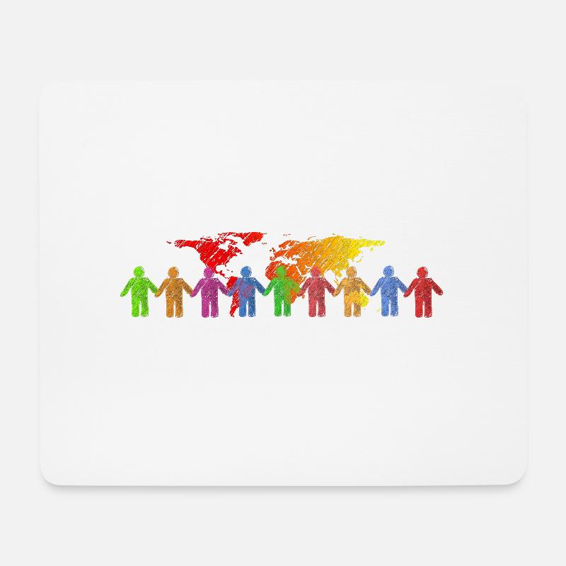 monde de couleurs - Tapis de souris (format paysage) - blanc