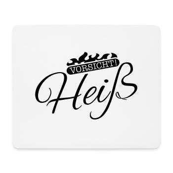 vorsicht_heiss_se1 - Mousepad (Querformat) - Weiß - Vorne