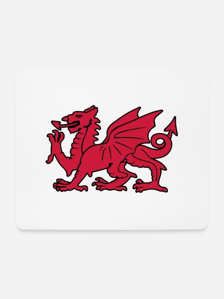 welsh red dragon wales cymru - Mouse Pad (horizontal) - white