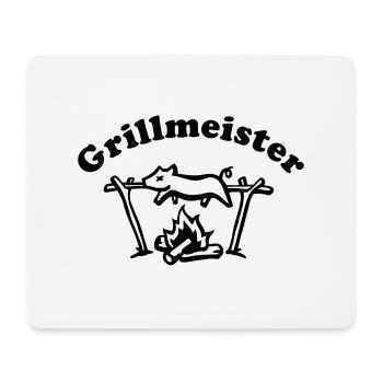 grillmeister_mit_schrift - Mousepad (Querformat) - Weiß - Vorne