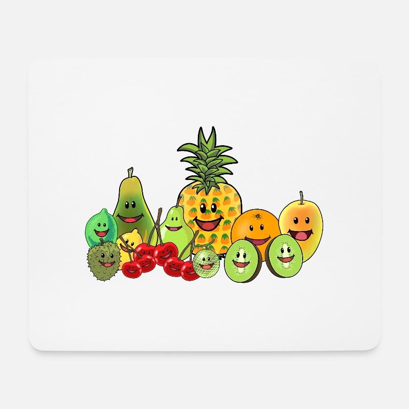 Obst Früchte Frucht Vegan Veganer Speise Sommer - Mousepad (Querformat) - Weiß