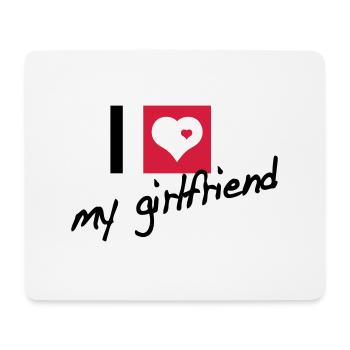 i love my girlfriend - Tapis de souris (format paysage) - blanc - Devant