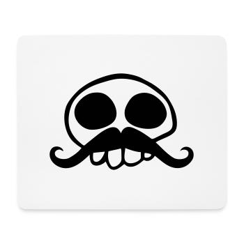 moustachu tête de mort à moustache drôle - Tapis de souris (format paysage) - blanc - Devant