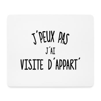 Ich kann meine Wohnung nicht besuchen - Mousepad (Querformat) - Weiß - Vorne
