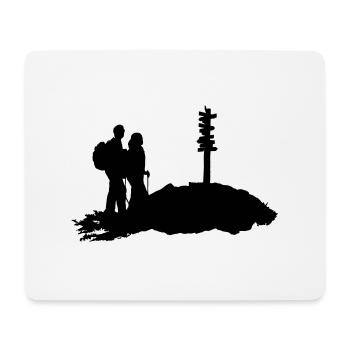Wandern, Wanderer duo - Mousepad (Querformat) - Weiß - Vorne