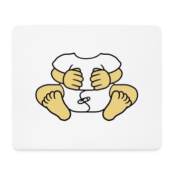 bébé corps drôle couche enfant petit sans tête sc - Tapis de souris (format paysage) - blanc - Devant