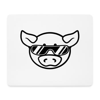 Cool sunglasses party pig - Mouse Pad (horizontal) - white - Front
