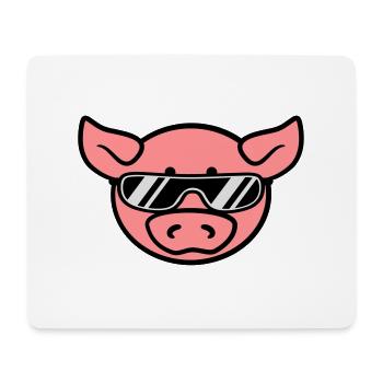 Lunettes de soleil cool cochon parti - Tapis de souris (format paysage) - blanc - Devant