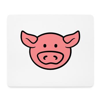 Süßes Niedliches Schweine Gesicht - Mousepad (Querformat) - Weiß - Vorne
