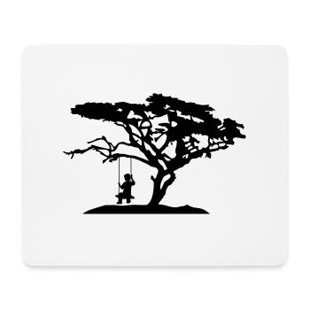 silhouette tree africa savanna lonely sad long - Mouse Pad (horizontal) - white - Front