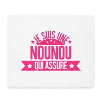 je suis une nounou qui assure - Tapis de souris (format paysage) - blanc - Devant