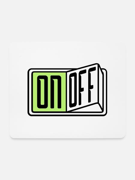 on off schalter taste button einschalten ausschalt - Mousepad (Querformat) - Weiß