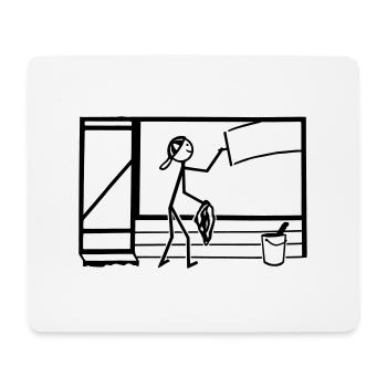 fensterputzer - Mousepad (Querformat) - Weiß - Vorne