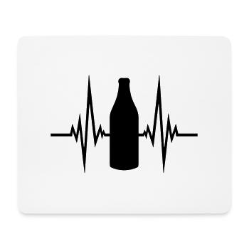 drink pulse bottle heartbeat frequency beer alko - Mouse Pad (horizontal) - white - Front