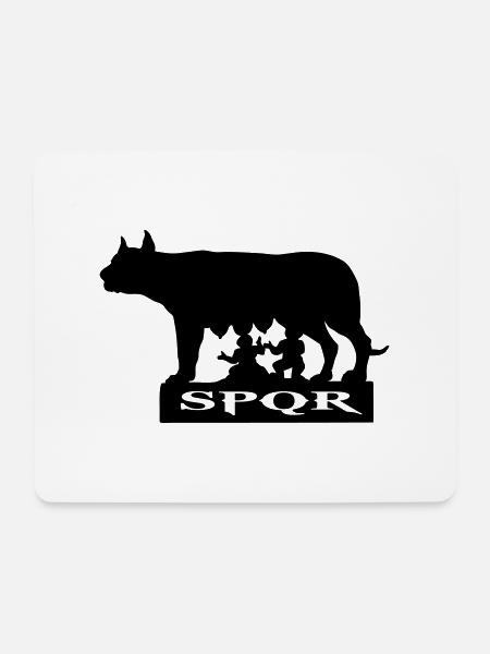 spqr wölfin romulus remus italienisches symbol von - Mousepad (Querformat) - Weiß