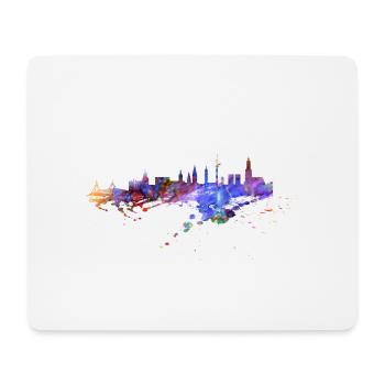 Hamburg Skyline - Mousepad (Querformat) - Weiß - Vorne