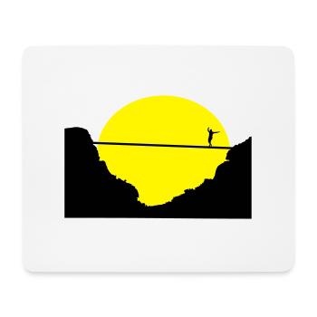 Slackline, Highline, slacklining - Mousepad (Querformat) - Weiß - Vorne