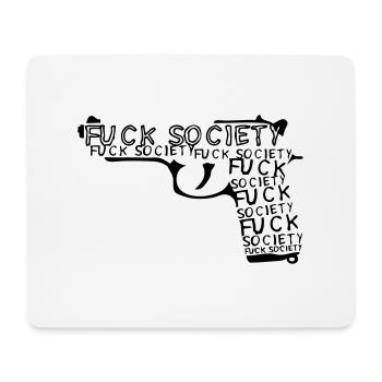 fuck society gun revolver gun - Mouse Pad (horizontal) - white - Front