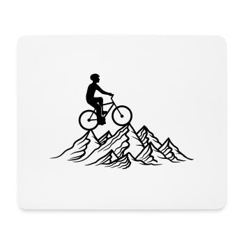 balade à vélo montagne vélo montagnes montagneux haut dessus - Tapis de souris (format paysage) - blanc - Devant