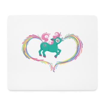 Einhorn Kotze Kacke Regenbogen - Mousepad (Querformat) - Weiß - Vorne