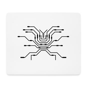 design pc wires processor cpu wire wiring - Mouse Pad (horizontal) - white - Front
